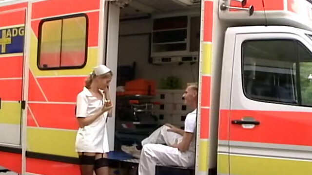 Cute German Anja Laval having sex in ambulance
