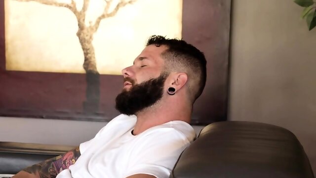 Hairy hunk doggystyled in analhole