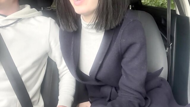 Cuckold jerks off while his wife sucks another guys dick in the car