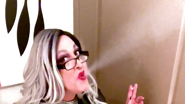 Trans Crossdresser Teasing Smoking Fetish Mistress Goddess Marilyn Loversmoke