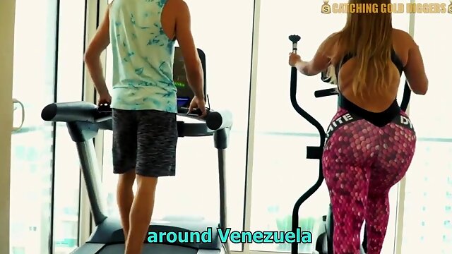 HOT SEX With A Big Booty Venezuelan Gym SLUT - Big ass