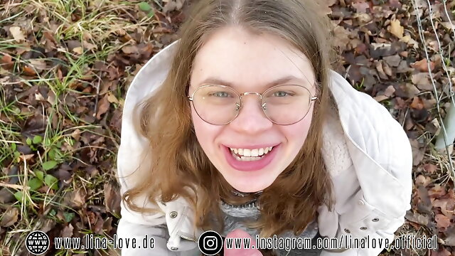 Teen Cum In Mouth, 18yo, German, First Time, Outdoor, POV, Chubby