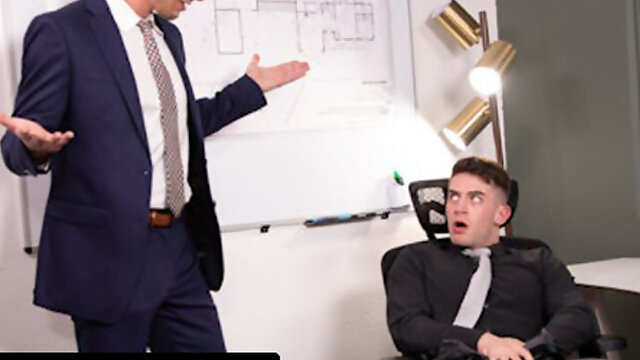 ADULT TIME - Trevor Brooks Gay Boss Jordan Starr CAUGHT Him Jerking Off In The Office!