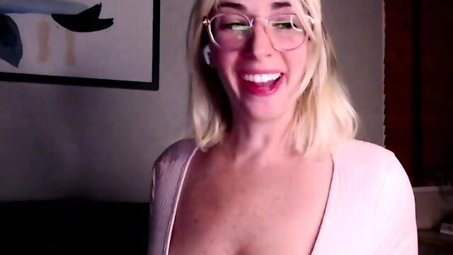 Busty blonde mature solo masturbation for webcam