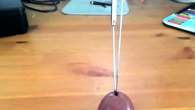 Sounding and cumming through penis plug