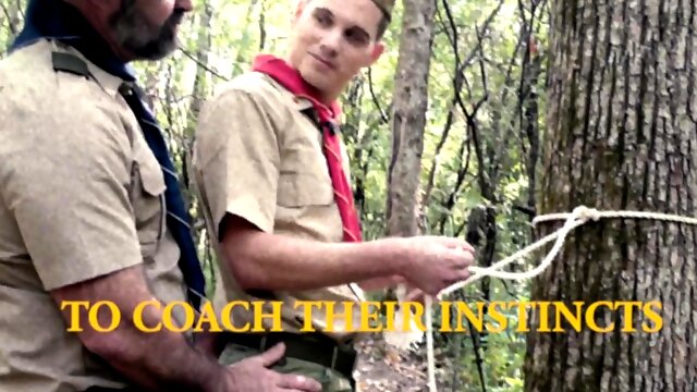 ScoutBoys -  Scoutmaster shows 2 hot boys how to take it raw
