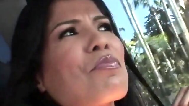 Cute Naughty Latina Alexis Amore Sucks Cock in Public