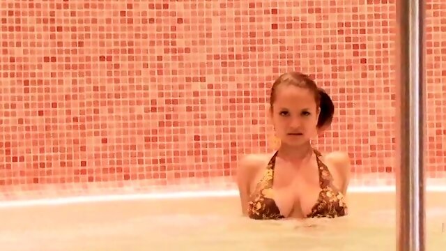 Teen Paris Milan takes Jacuzzi