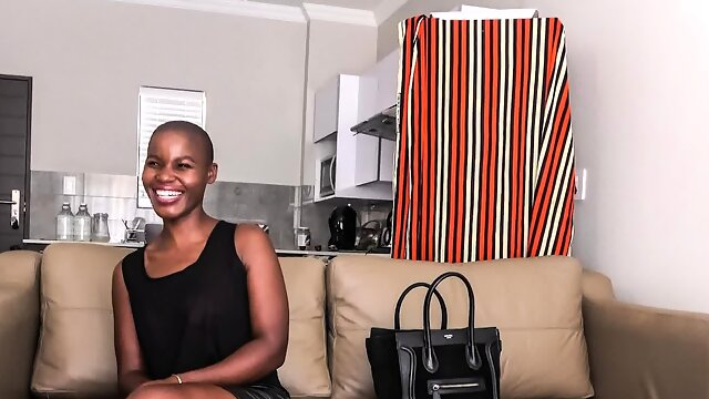 Bald African Babe Fucked In Ass on Casting Couch