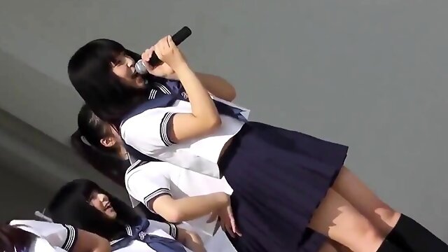 Cute Japanese Students Dance