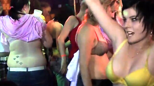 Lots of group-sex on dance floor blow jobs from blondes fuck