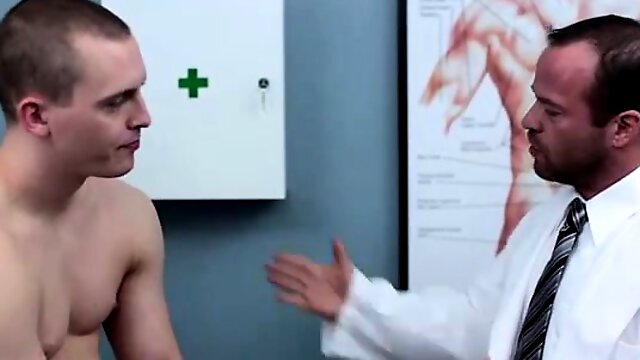 Young straight guy strips for gay doctor