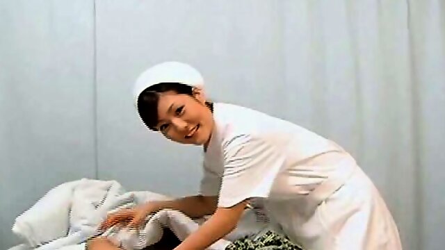 Subtitled POV Japanese nurse handjob with facesitting