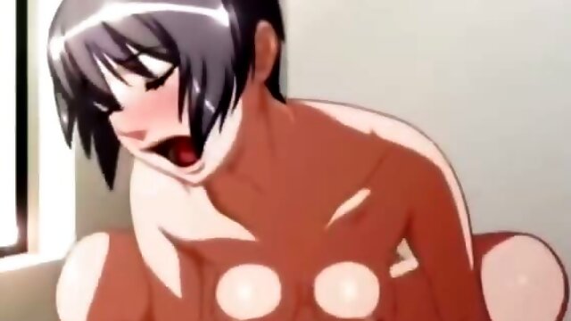 Hairy anime pussy in sex video