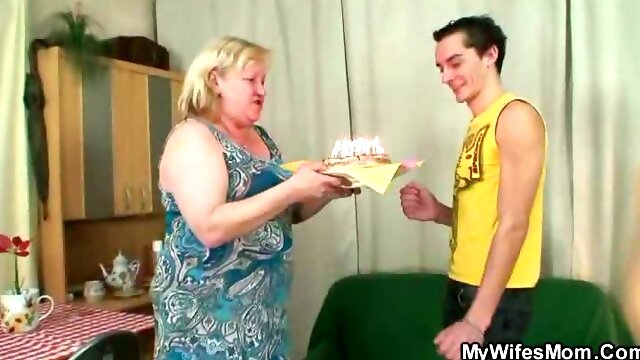 Birthday boy fucks his mother in law