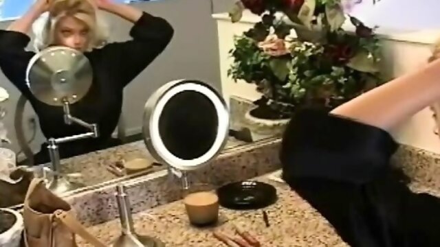 Elegant hottie with great butt fingering her wet pussy