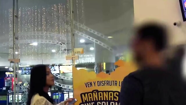 Skinny latina waitress picked up by patron