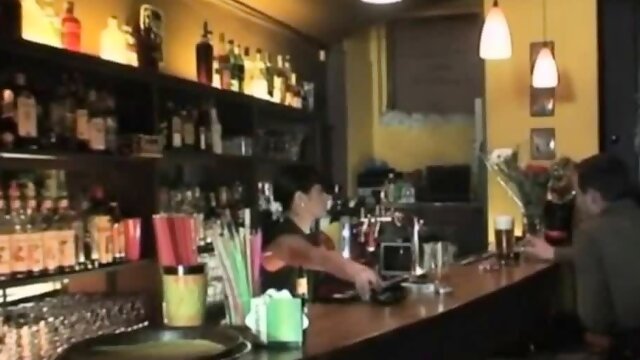 Teen barmaid screws oldie