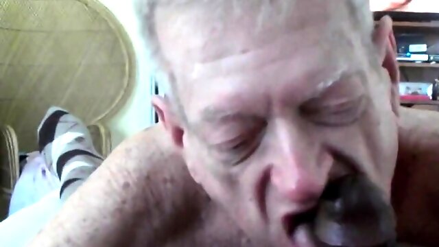 Grandpa sucks and eats cum