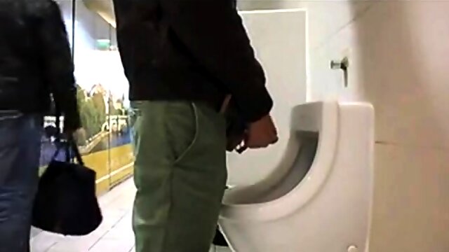 Amazing guy cruising in public toilet