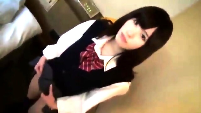 Japanese teen in school uniform