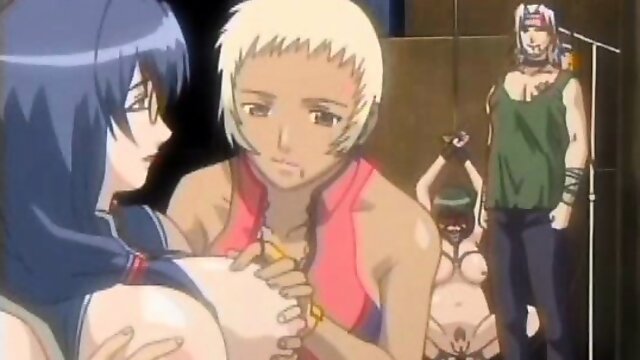 Pregnant anime babe toyed in BDSM action