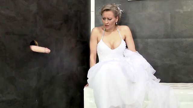 Glam bride gets bukkaked