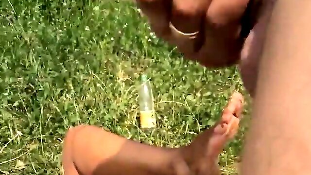 Dickflash - Cum shot on a girl that is sun bathing