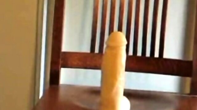 50 years old Samantha riding dildo on chair