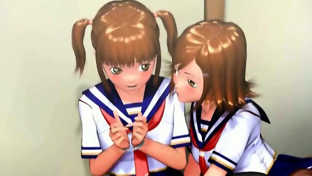 Two 3D hentai schoolgirls gets nailed