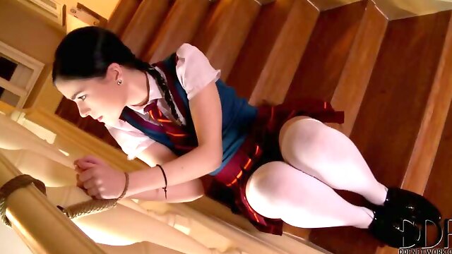 Bound Schoolgirl Pees Herself