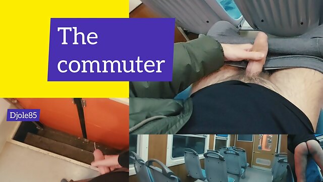 Mere commuting - public jerking, piss marking inside train & cum