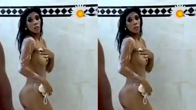 Karen Dejo and Johany Vega in the shower and sauna