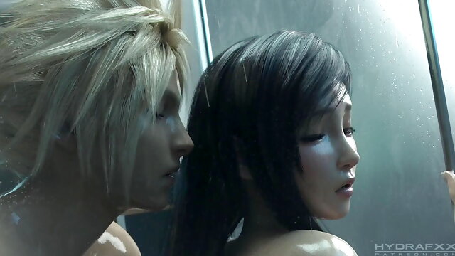Final Fantasy - Tifa Lockhart Finger Fucked in Shower (Animation with Sound)