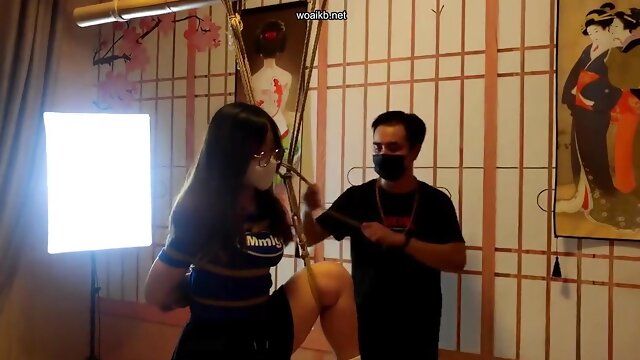 Two girls visit bondage club