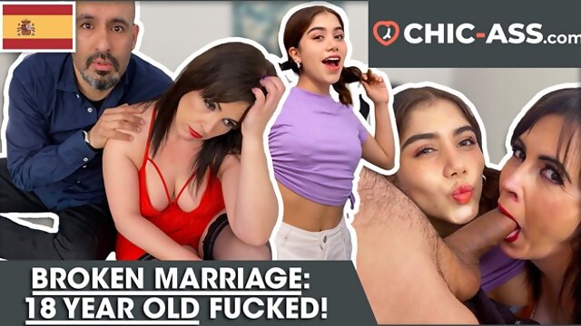 THREESOME: SPANISH MAN fucks TEEN with his WIFE (Porn from Spain)! CHIC-ASS