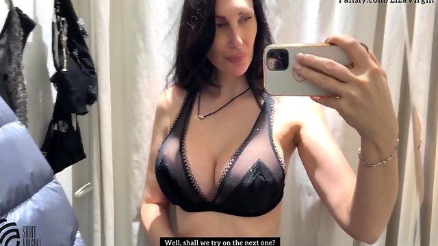 Fitting Underwear And Masturbation In The Store