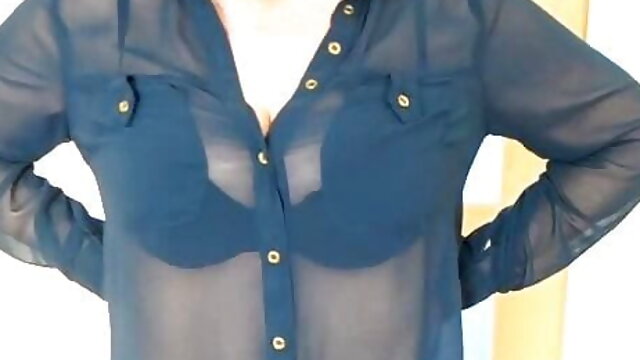 Mrs Sandie, 50+, ready in a blouse and skirt for work. Please leave comments about my mature body xx