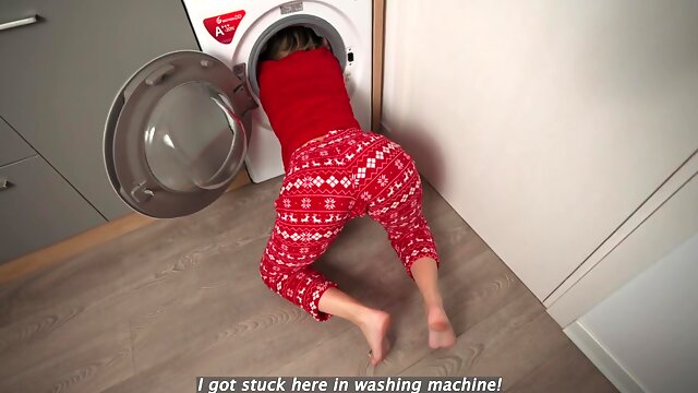 Christmas Gift For Step Son - Step Mom Stuck In Washing Machine! P1