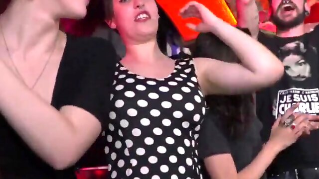 Public sluts sucking cock in group before facial cumshot