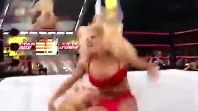 Trish Stratus and Terri Runnels are grappling in front of many people and getting immensely sexually aroused