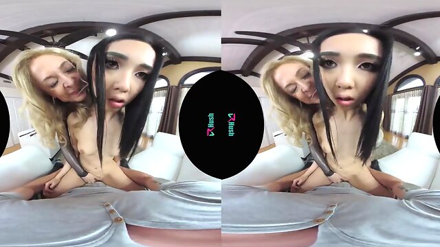 VRHUSH Super-Naughty threeway with Nina Hartley and Eva Yi