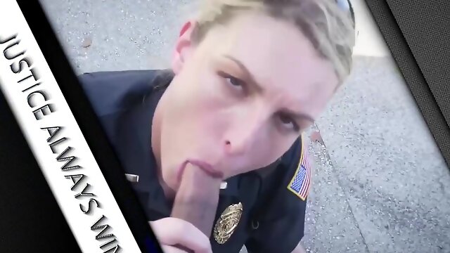 Astounding horny cops ride on an ebony cock