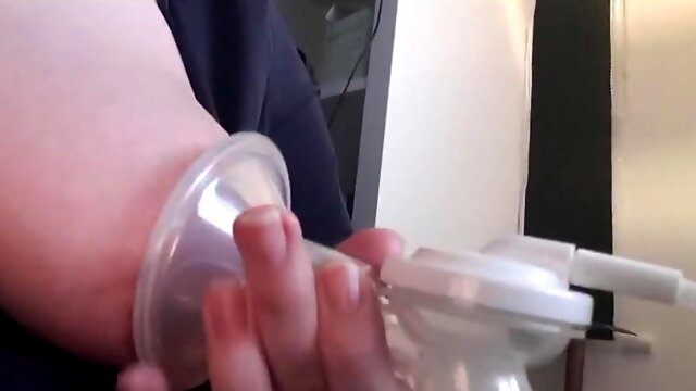 Sissy TRANSSEXUAL Enjoys her boob pump Day four