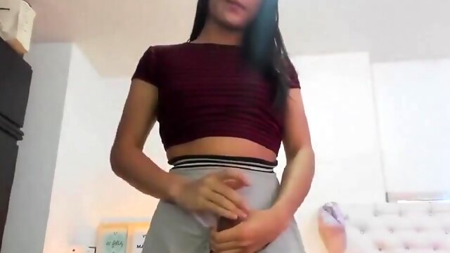 College Girl And Tranny, Wanking Cocks, Skirt