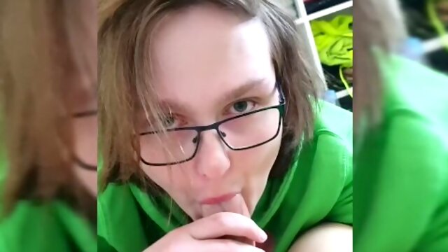 Femboy Sucking Cock, Glasses