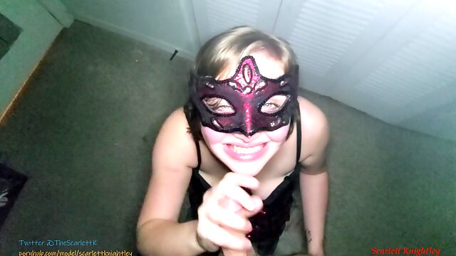 Youthful Masquerade Cockslut Inhales Spunk-Pump till he Shoots A Load in her Facehole