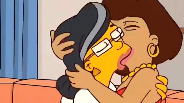 The Simpsons - 3 Lezzies Moms Smooching - Extended Super-Hot Episode