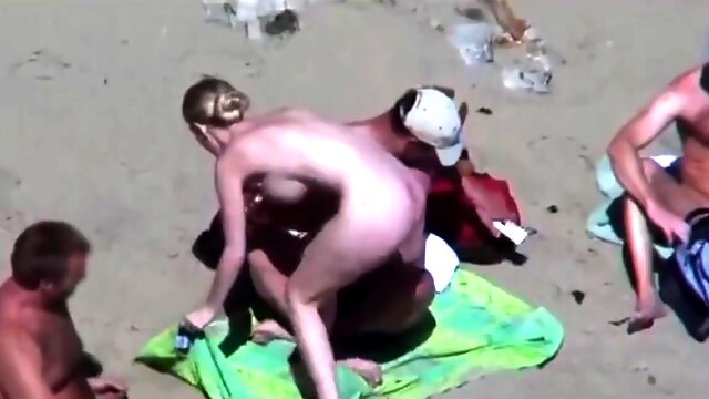 Sumptuous mega-slut pawed by his spouse and strangers at beach