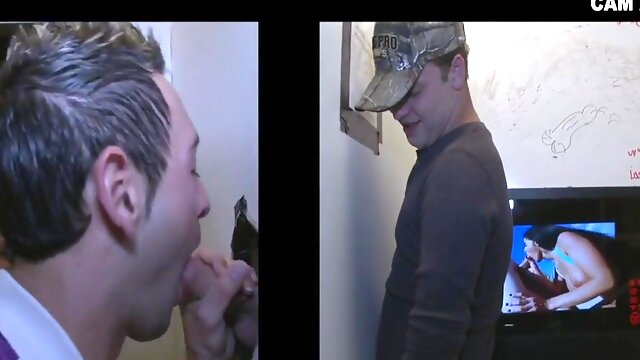 Deepthroating faggot salami an tonguing spunk